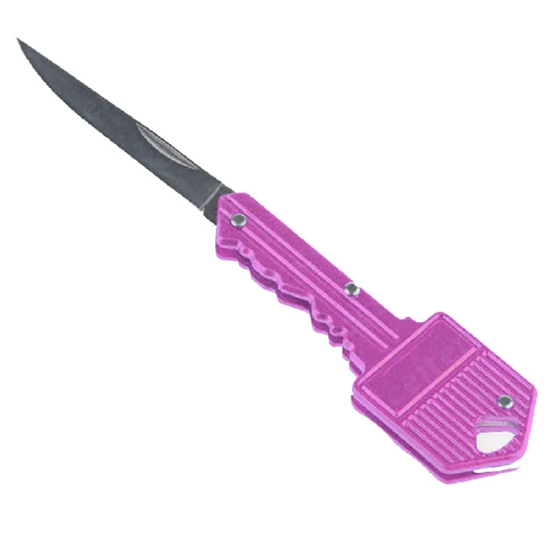 Pink Мини-нож в виде ключа письмо лагерь Открытый брелок складной открытие Открыватель карманный посылка для выживания гаджет многофункциональный инструмент коробка для лезвий комплект - Цвет: Pink