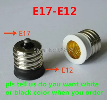 

10pcs E17 to E12 LED screw Socket Adapter Lamp Holder Led Light bulb base E17-E12 chandelier converter lamp socket Free Shipping
