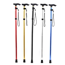 Открытый складной альпеншток Прогулки Треккинг палка трость складной походный костыль 4 суставов Регулируемая длина цвет случайный