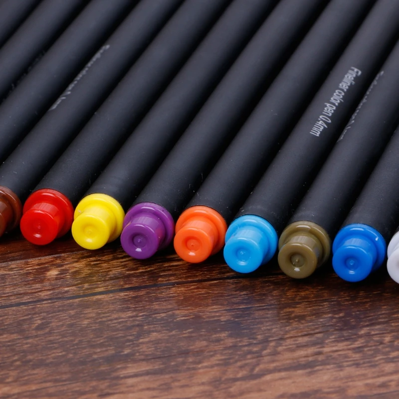 Fineliner 12 / 24 Colors Pen Set 0.4mm Fine Tip Line Writing Drawing Marker Pen