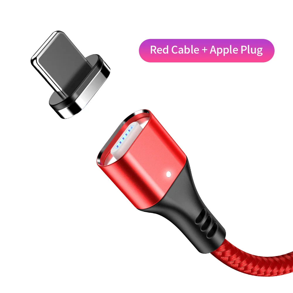 YBD магнитное зарядное устройство Micro USB кабель для samsung iPhone/USB кабель usb type c зарядка магнитная/зарядное устройство провод для huawei Xiaomi - Цвет: Red for iPhone