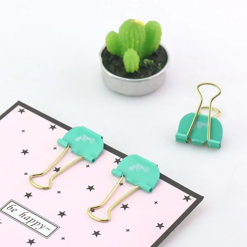 The gun pipe deer green miox Metal 12 pcs green paper clip metal binder ...