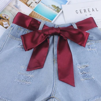

Fashion Wide Waist Fabric Belts for Women Simple Ladies Silk Scarf Solid Ribbon Knot Rope for Dresses Accessories