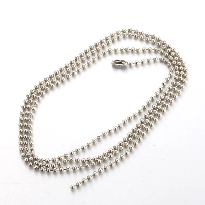 10pcs/lot 60cm wholesale silver Beads necklace, silver fashion jewelry