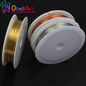 

OlingArt 0.8MM 3roll/lot Silver Golden Copper plated Beading wire Accessories DIY Bracelet choker necklace Jewelry making 2019