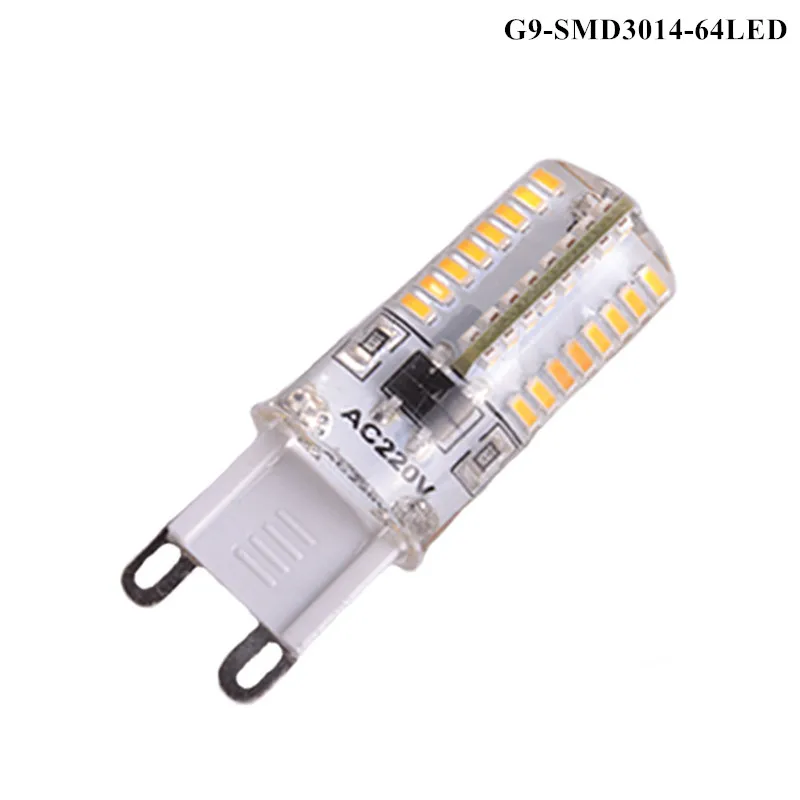 1 шт. силиконовый G9 E14 AC220V 6 Вт 9 SMD 3014 64 104 LED Хрустальная Кукуруза Светодиодная лампа