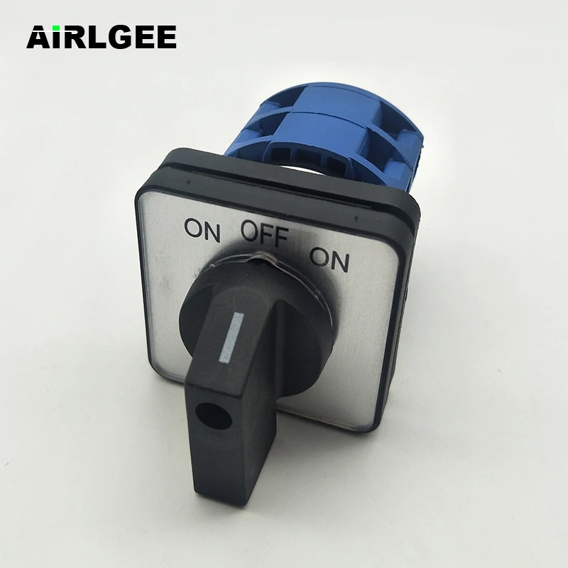 Self reset AC660V 25A 2 Poles 3 Position Momentary Plstic Rotary Cam