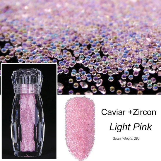Полный красота 1 бутылка сияющий кристалл смешанные Циркон Икра Мини бисер 3D украшение для ногтей крошечные стекло алмазный камень CH071 - Цвет: Light Pink