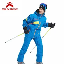 Дикий Снег новая карта лыжный костюм набор мужской сноуборд куртка и брюки мужской лыжный костюм ветрозащитный водонепроницаемый Вэнь зимние куртки, T831