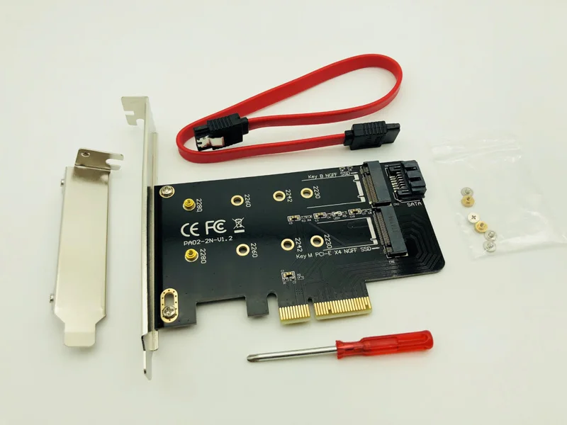 Адаптер PCIE M2 SSD NVME M Key на базе SATA B к PCI E 3 0x4 контроллеру конвертерная карта