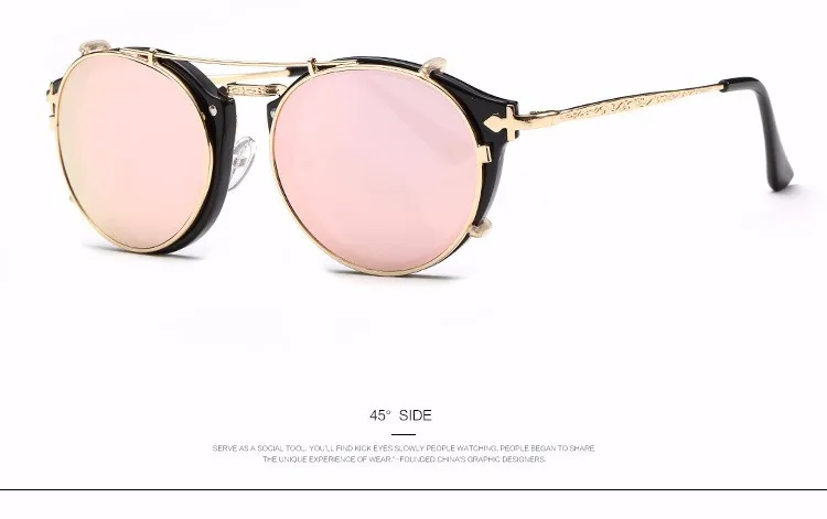 JackJad 2021 Fashion Style SteamPunk Clamshell Removable Sunglasses Vintage Retro Brand Design Sun Glasses Oculos De Sol Gafas