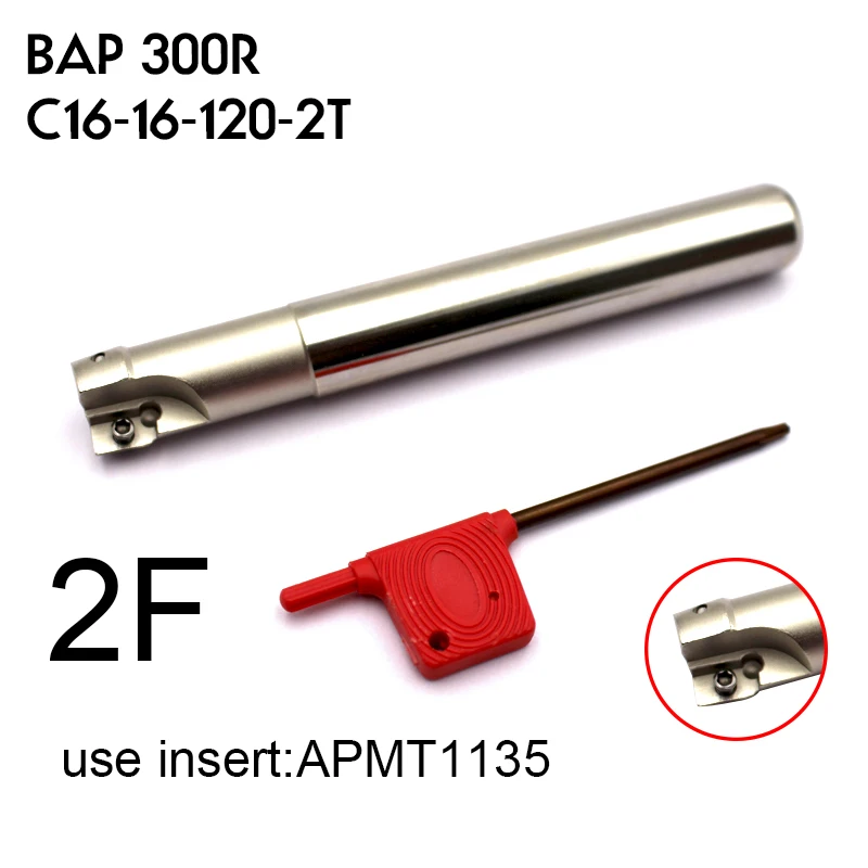 

apmt1135 BAP300R C16 16 120 16mm 120Long Milling Cutter Holder Roughing Pocket Sloot Plung Shoulder Copy milling