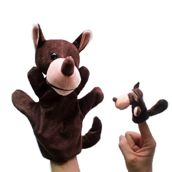 High Quality Plush Puppet Theater Parent Wolf Hand and Kid Finger Christmas Toys Gift 2 pcs/lot |