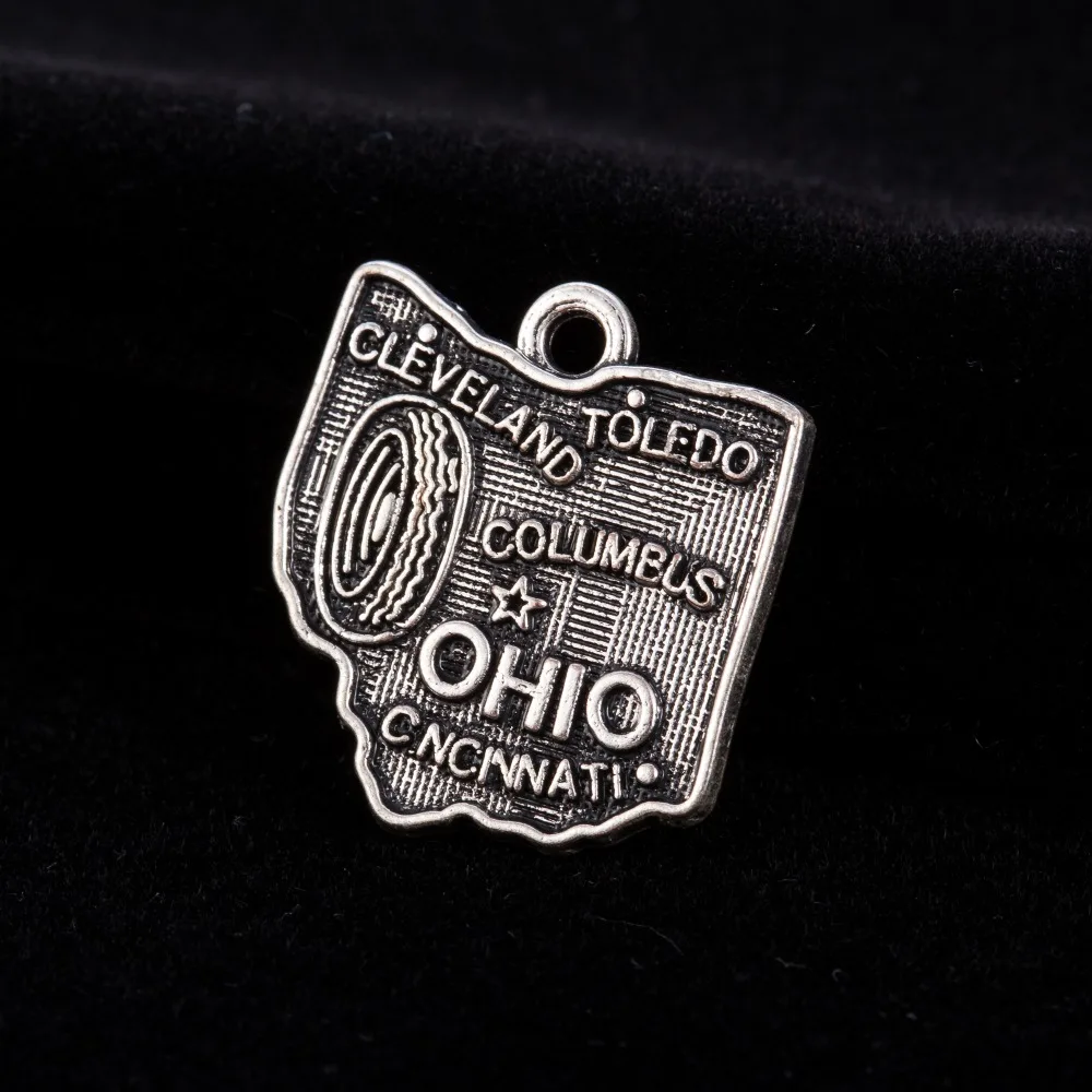30 шт. подвески в виде карты Огайо из США|charm pendant|map charmpendants for jewelry making |