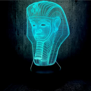 

Wholesale RC 3D Egyptian Sphinx Pharaoh LED Bulb Lamp USB Night Light Touch Remote RGB Controler Colors Changing Room Decor Gift