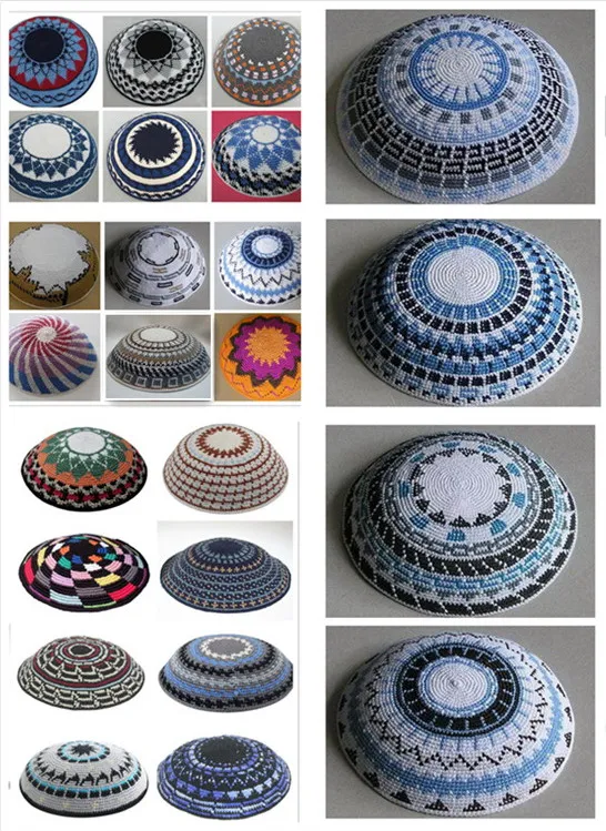 Высококачественные Вязаные изделия ручной работы YARMULKE KIPPAH смешанные цвета MOQ 50