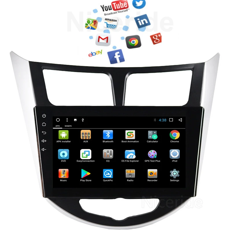 Автомагнитола 2 din 9 дюймов Android DVD GPS мультимедиа для Hyundai Solaris Accent Verna 2011 2015 i25
