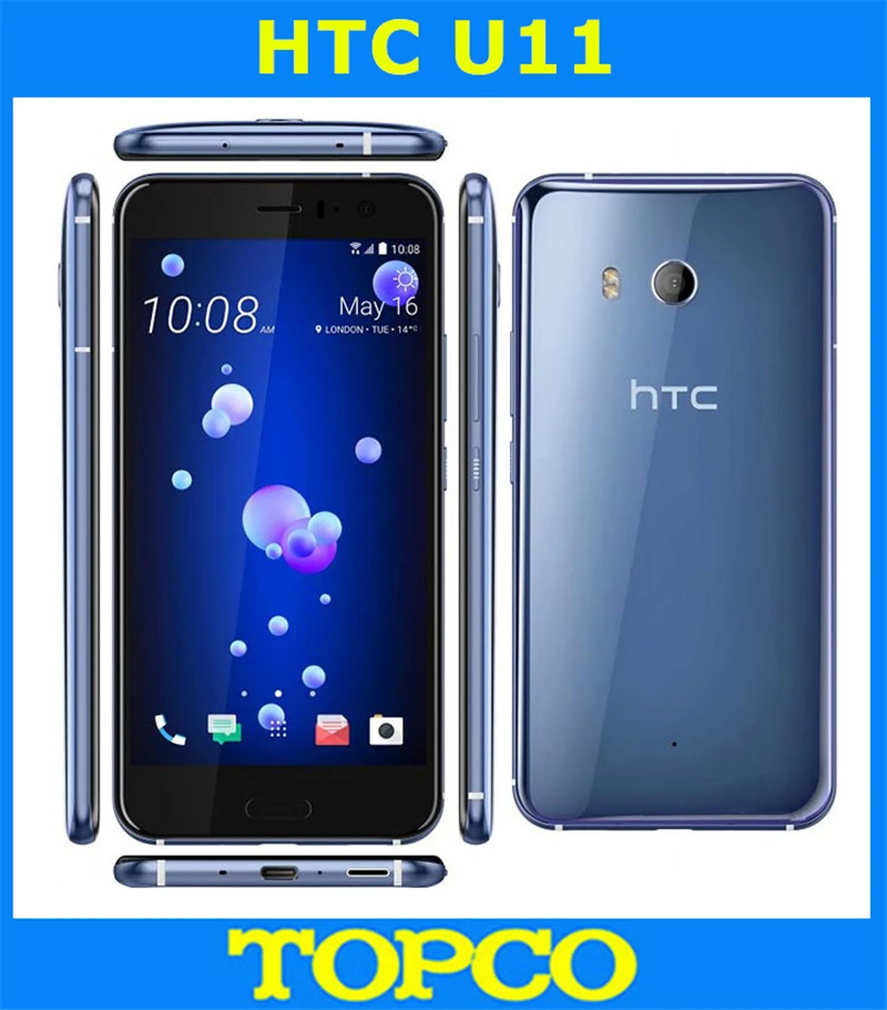 

HTC U11 Original Unlocked GSM 3G&4G Android Mobile Phone Octa Core 5.5" 12MP&16MP WIFI GPS 4GB RAM 64GB ROM Fingerprint NFC
