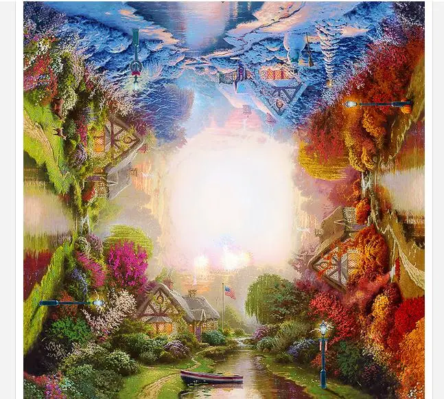 

Customized 3d photo wallpaper 3d ceiling wallpaper murals Beautiful garden of modern oil painting the zenith 3d room wallpaper