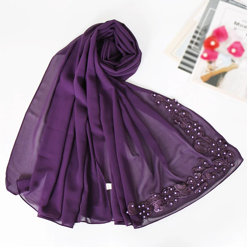 NEW women bubble chiffon solid color muslim head scarf shawls and wraps pashmina bandana female foulard soft hijab stores