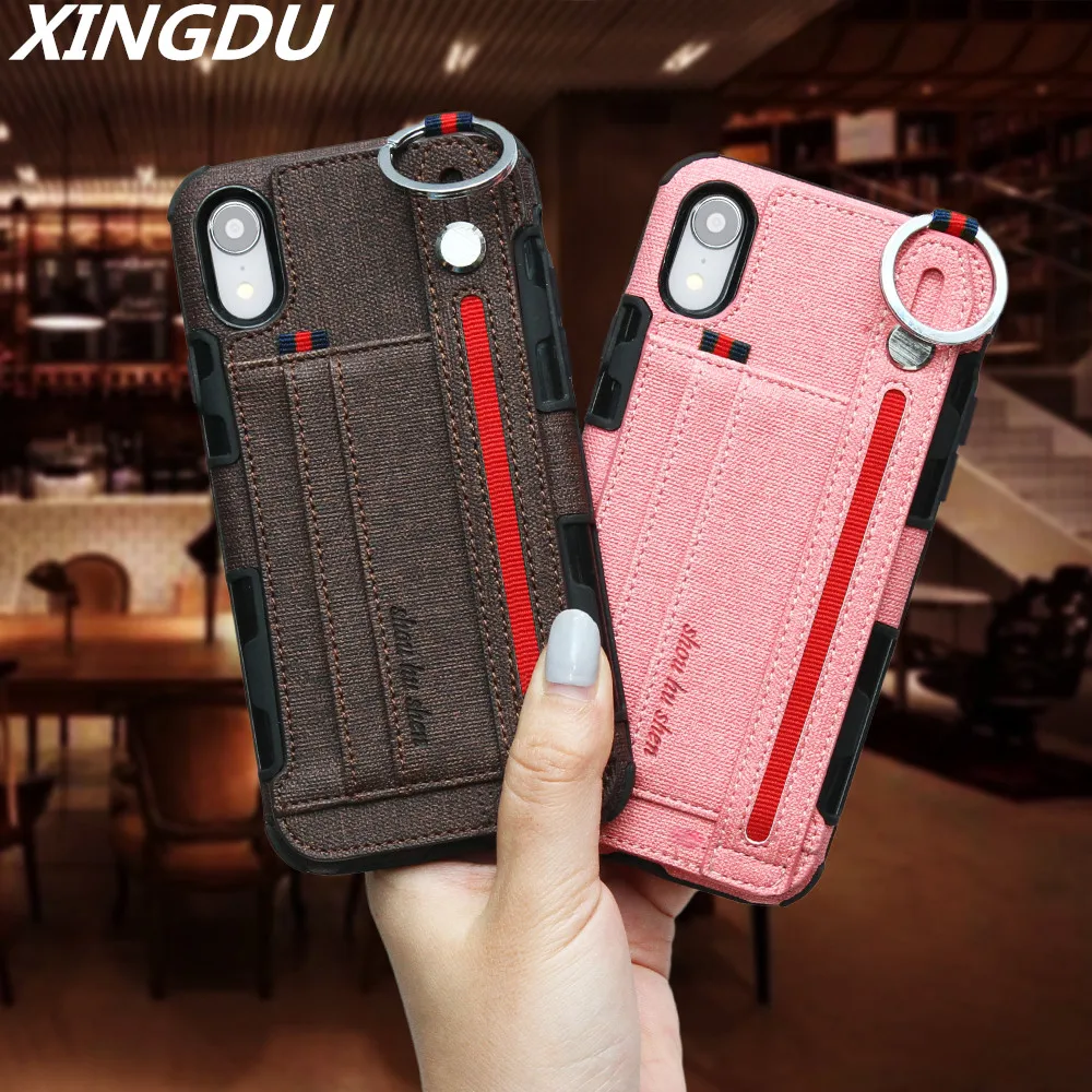 

XINGDUO case for Samsung J7 2018/J7 PRIME Wrist strap Kickstand Anti fall case for Samsung S8 S9 S10 Plus Note 8 9 cloth shell