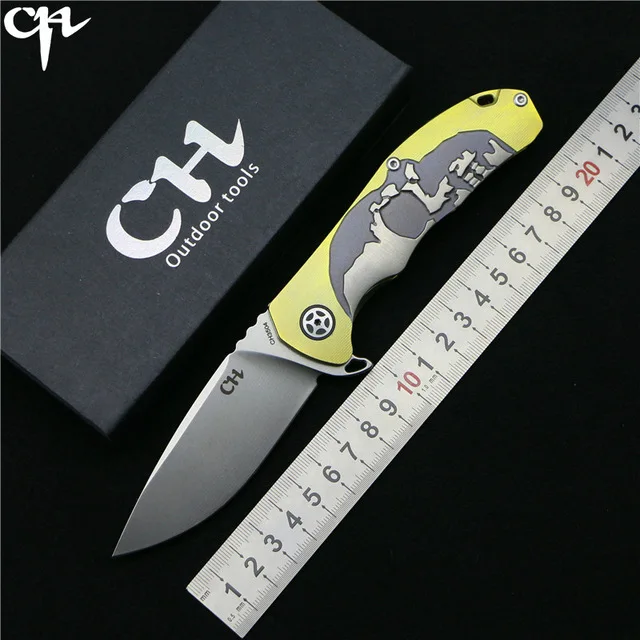 

CH3504 origina Flipper folding knife S35VN Blade ball bearings TC4 Titanium handle camping fruit pocket Knives EDC tools
