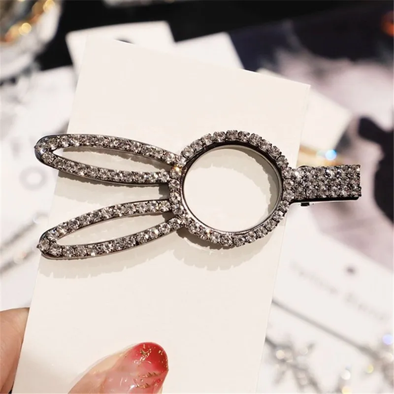 Simple Shiny Crystal Rhinestones Hairpins Barrettes Snowflake Rabbit Shape Hair Clips Hairstyle Styling Tool Hair Accessories