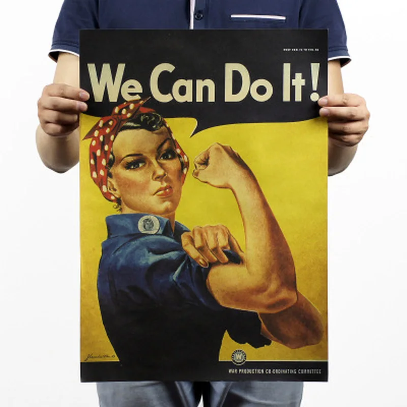 

We Can Do It Kraft Paper Adornment Movie Posters Vintage Poster Adornment Home Decoration Wall Stickers