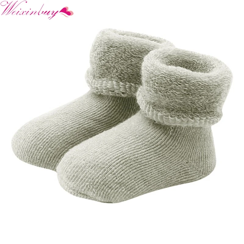 

New 0-2 Y Baby Girls Boys Born Infant Winter Warm Boots Toddler Kids Soft Cotton Socks Booties Crib Shoes 6 Colors H1