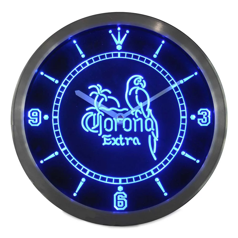 nc0106 CORONA Extra Parrot Beer Bar Neon Light Signs LED Wall Clockwall clockled wall