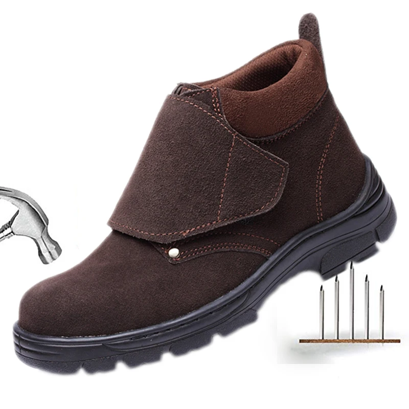 

Men Work Boots Safety Shoes Trainers Steel Toe Shoes Outdoor Anti-slip Steel Puncture Proof Construction Safety Boots Work Shoes