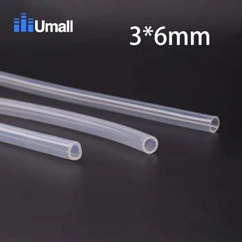 

3*6mm Food Grade FDA Silicone Tube Hose Pipe Soft Transparent Resistance Tasteless Non-toxic Low Temperature Resistance 10M