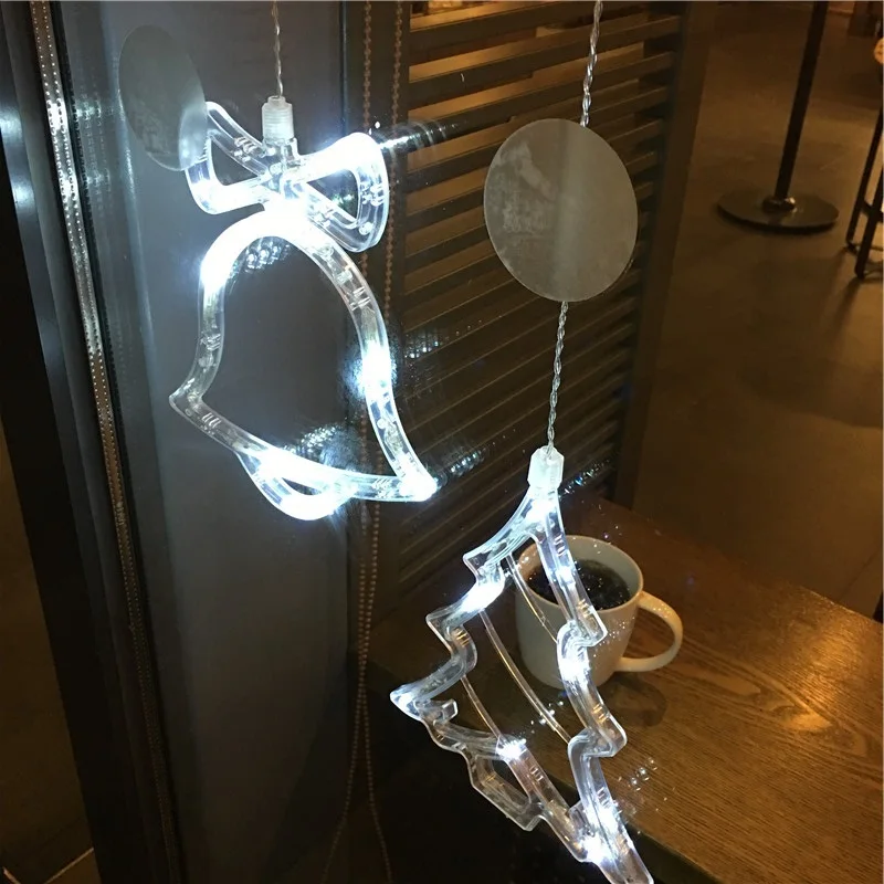 LED Christmas Decorative For Home New Year's Day Holiday Light Deer /Bell /Stars/Tree 6.3in*7.5in Glass Window Sucker Lamp LED Christmas Decorative For Home New Year's Day Holiday Light Deer /Bell /Stars/Tree 6.3in*7.5in Glass Window Sucker Lamp