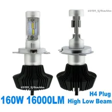 H4 160 Вт 16000LM СВЕТОДИОДНЫЕ Фары Комплект Высокого/Ближнего света Лампы 6000 К Высокой Мощности