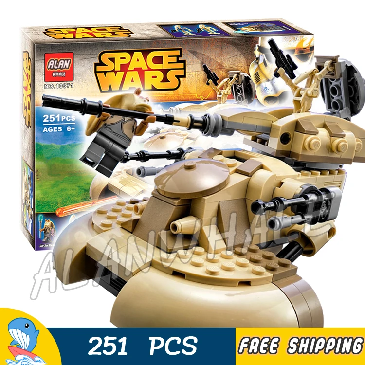 

251pcs New Space Wars AAT Tank 10371 Model Building Blocks elevating cannon Battle Pilot shooters Bricks Compatible With Lego