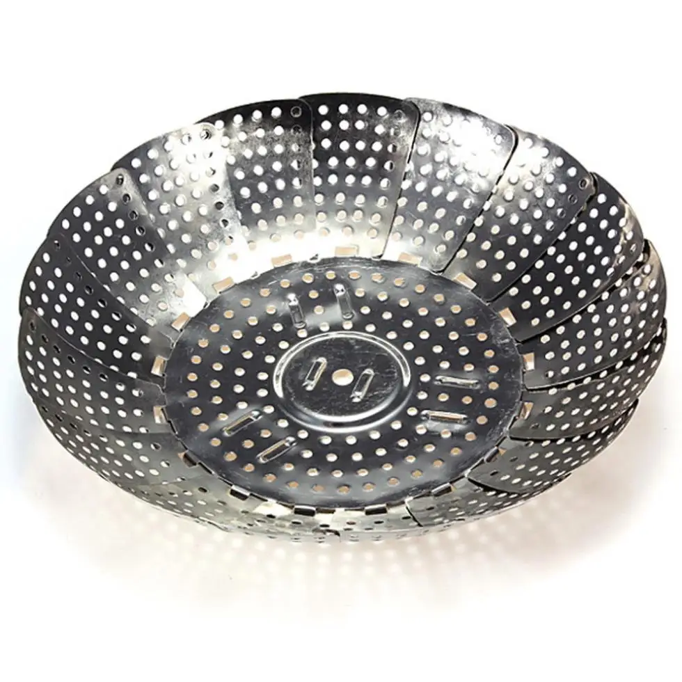 Настоящая популярная кухонная посуда из нержавеющей стали, пароварка из нержавеющей стали, складная Пароварка для фруктов овощей тарелок