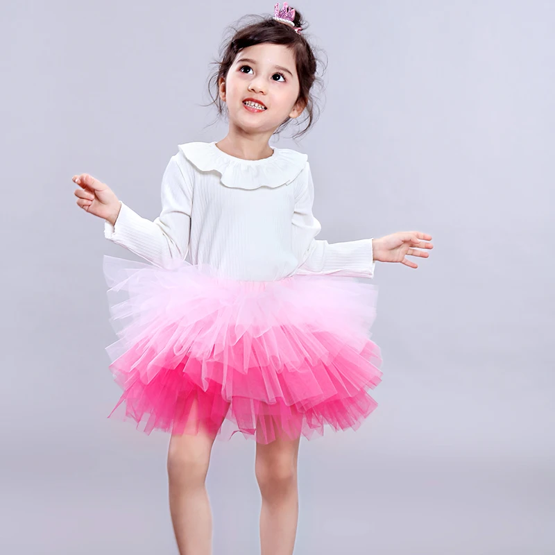Модная юбка-пачка для девочек супер пышная 6-слойная юбка-американка платье принцессы с юбкой-пачкой балетный танцевальный карнавальный костюм 3-9ys детская одежда