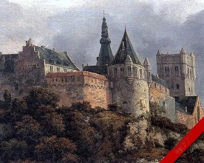 Bentheim Peinture A L Huile Sur Chateau De Saxe Paysage Allemand 36 Pouces Tableau Peint A La Main 100 Livraison Gratuite Aliexpress