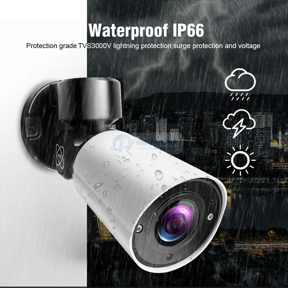 2MP 1080P мини PTZ POE IP камера 4X оптический зум Открытый водонепроницаемый ИК 50 м CCTV