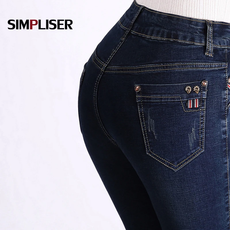 Classic Jeans Women 2018 Winter Straight Mom Jeans Pants Denim Blue Vintage Long Trousers Big Sizes 38 Mid Waist Femme Pantalon