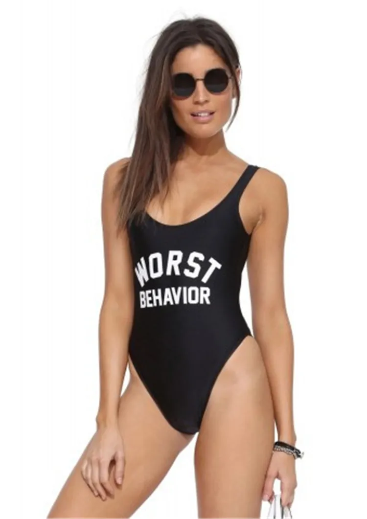 one piece swimsuit with saying