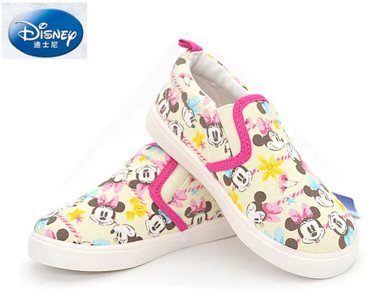 

Disney children flat girls canvas shoes student casual loafers Minnie sneakers toddler baby kids running durable white shoes