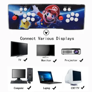 

Box 10 3D Pandora Key Arcade Console with PCB Board 2 Player Home Use Controller 2200 Games Retro Video Game Machine