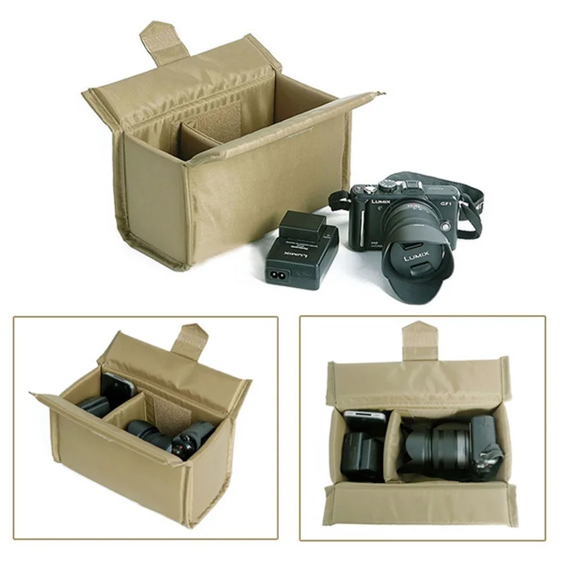 

Roadfisher Waterproof Camera Backpack Padded Protect Bag Insert Partition Case Divider Lid Fit 1 DSLR 4 Lens Canon Nikon Sony