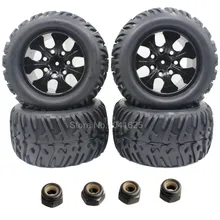 4 Unidades 125mm RC 1/10 Ruedas de Camiones y Neumáticos 12mm Hexagonal Para Off Road Monstruo