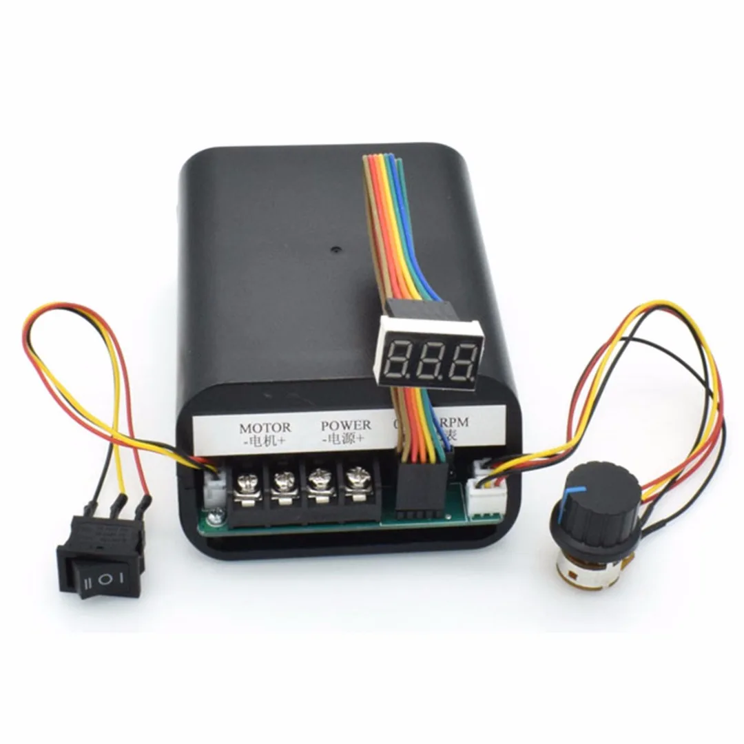 DC 10-55V PWM Motor Speed Controller Digital LED Display 40A High Power CW CCW Reversible Speed Controller 12 24 36V