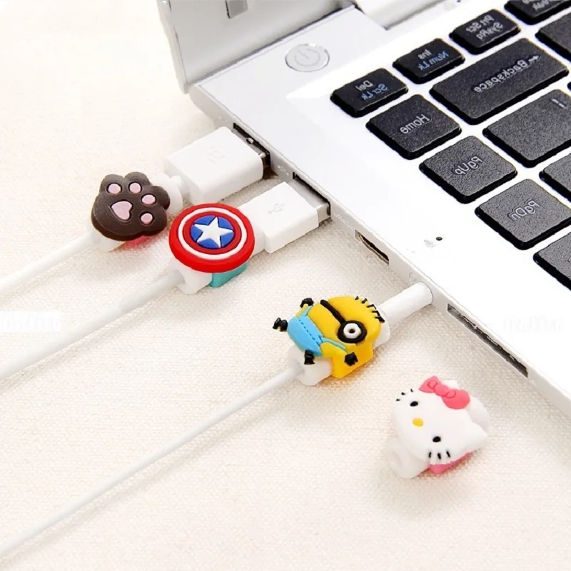 Lovely-Cartoon-Charger-Cable-Winder-Protective-Case-Saver-8-Pin-Data-line-Protector-Earphone-Cord-Protection