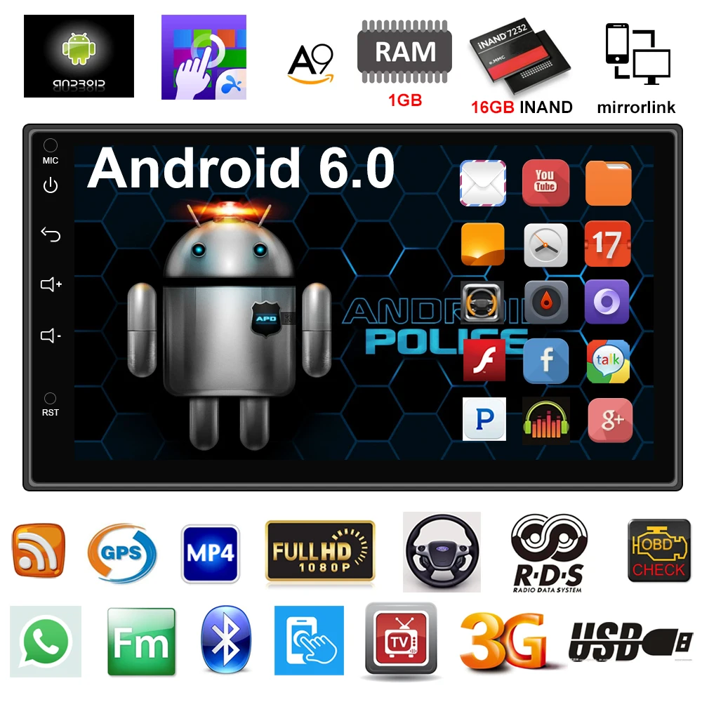 2 Din font b Car b font Radio font b GPS b font Navigation Android 6