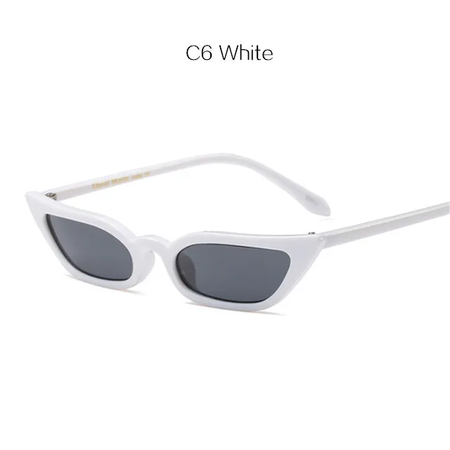 UVLAIK, Ретро стиль, кошачий глаз, маленькая оправа, солнцезащитные очки для женщин, брендовая дизайнерская новинка, женские солнцезащитные очки кошачьи глаза, крутые солнцезащитные очки - Цвет линз: Белый
