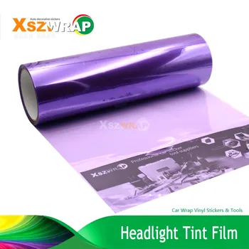 

0.3x9m/Roll Purple Car Lamp Film 3 Layer Fog Light Headlight Taillight Tint Vinyl Sticker Change Color Film